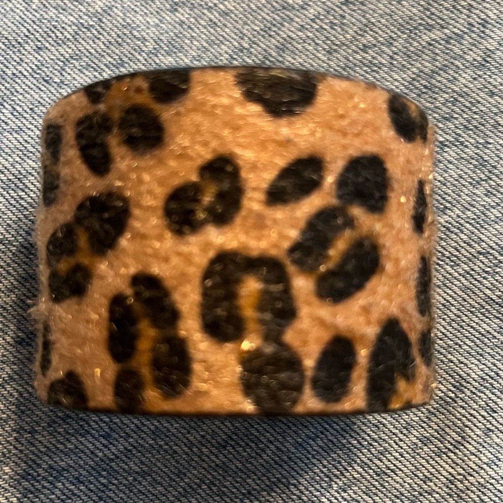 Fuzzy Shiny Animal Print Cuff